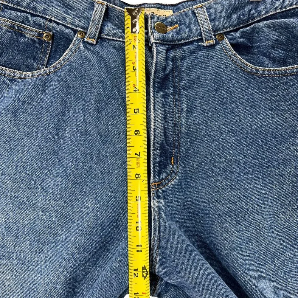 LL Bean Womens Blue Jeans Plaid Lined 14 MT Plaid Lined Original Fit Work Wear - Picture 12 of 14